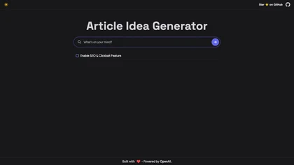 Article Idea Generator